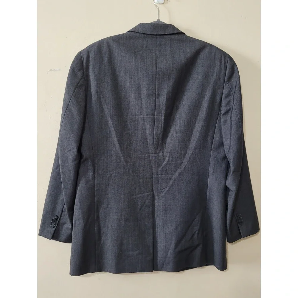 Tommy Hilfiger Blazer Jacket Mens 41R Gray 100% Wool Notch Lapel Single Breasted